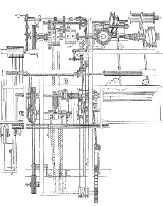 Framed Print : Spinning machine, Selfactor for the yarn spinning process