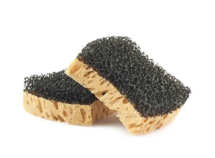 Framed Print : Two sponges isolated on white background