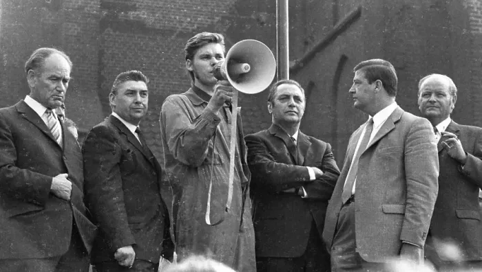 Framed Print : The spontaneous strikes, here at the Bochumer Verein (Krupp) l in Bochum on 15 September 1969 Framed Print : The spontaneous strikes, here at the Bochumer Verein (Krupp) l in Bochum on 15 September 1969