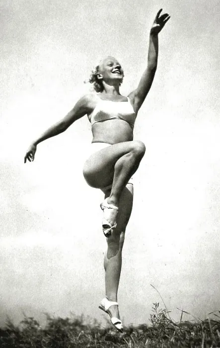 Framed Print : Sport, woman doing gymnastics in a bikini
