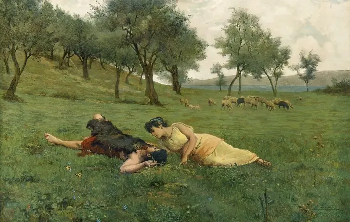 Framed Print : Spring Idyll in ancient Greece