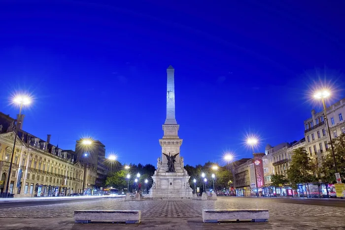 Framed Print : Square at night in the center of the city
