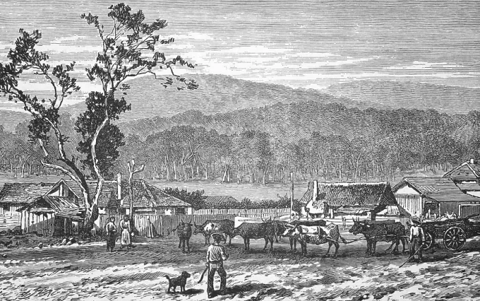 Framed Print : A squatter settlement, around 1870 Framed Print : A squatter settlement, around 1870