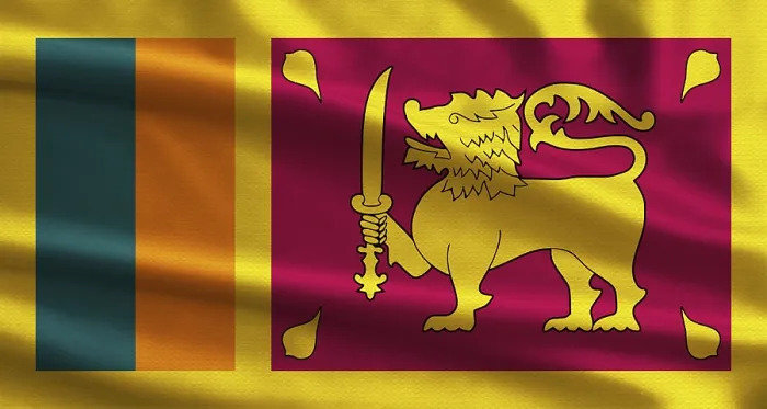 Framed Print : Sri Lanka flag waving with fabric texture Framed Print : Sri Lanka flag waving with fabric texture