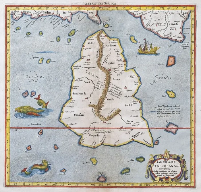 Framed Print : Sri Lanka as the mythical island of Taprobana Framed Print : Sri Lanka as the mythical island of Taprobana