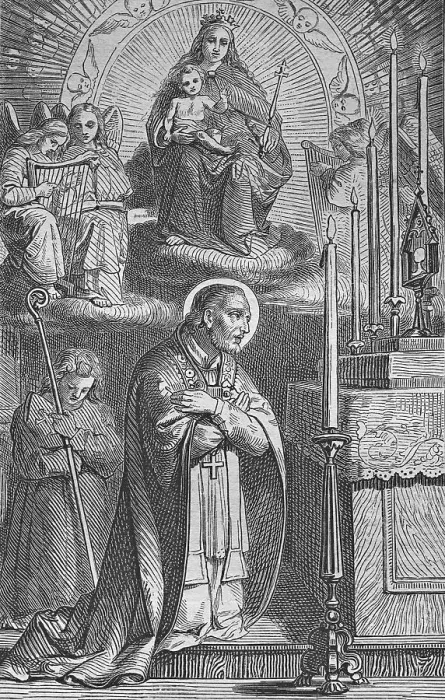 Framed Print : St. Alphonsus of Liguori, historic steel engraving from 1860