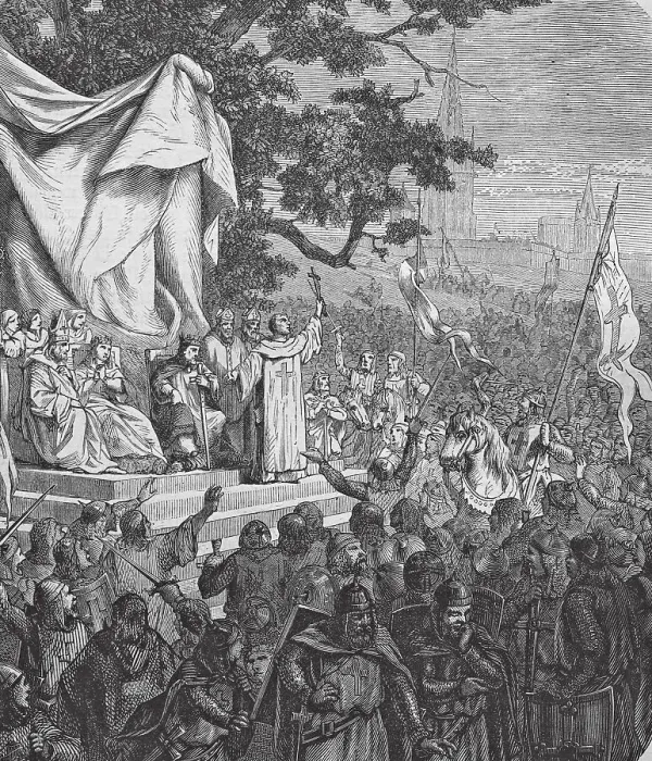 Framed Print : St. Bernhardt preaches the crusade