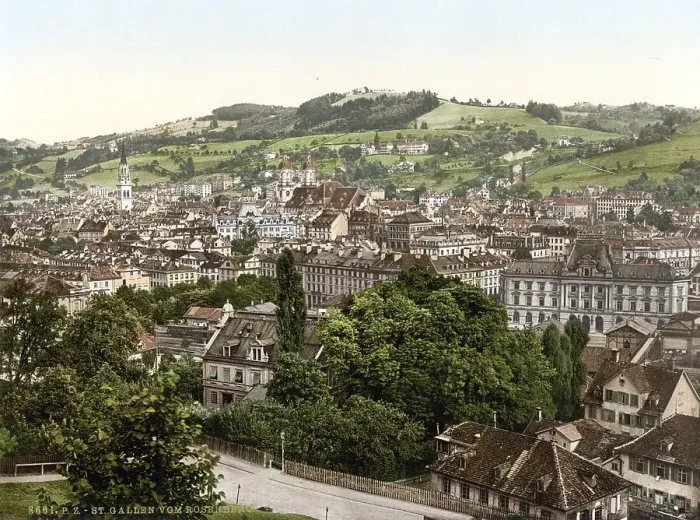 Framed Print : St. Gallen in Switzerland, Historical