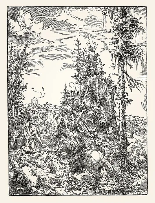 Framed Print : St. George slays the dragon, by Wolf Huber Framed Print : St. George slays the dragon, by Wolf Huber