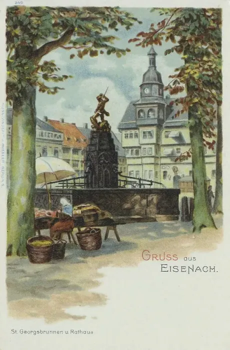 Framed Print : St. George's Fountain in Eisenach