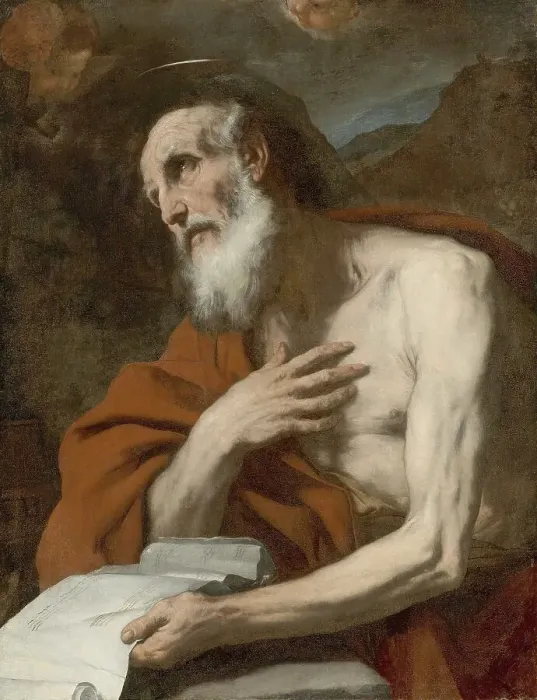 Framed Print : St Jerome, painting made by Luca Giordano (Italian)