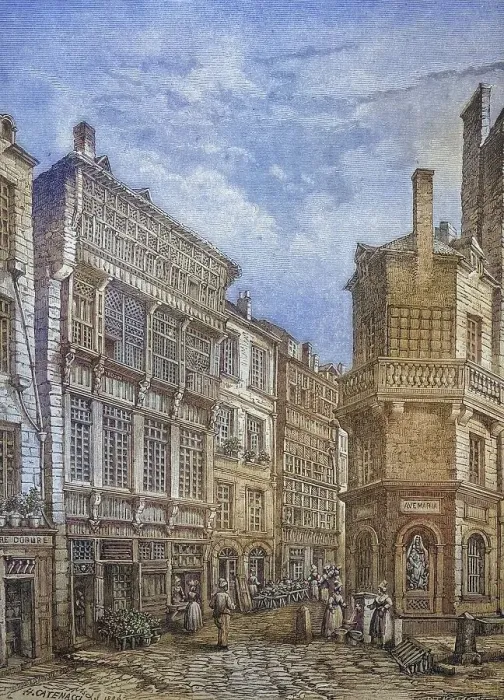 Framed Print : St. Malo, Historical steel engraving from 1860