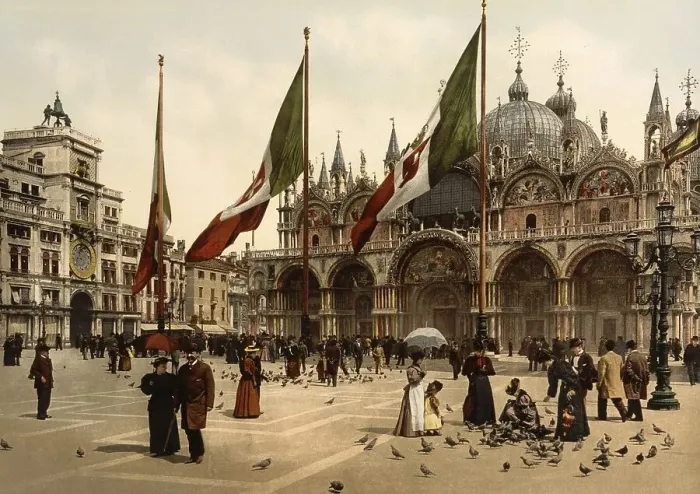 Framed Print : St Marks Church and Clock, 1890
