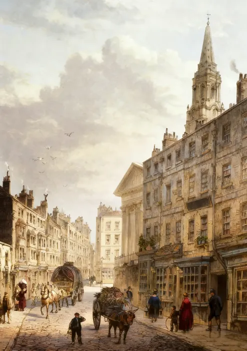 Framed Print : St. Martin's Lane, 1820, a street in Covent Garden