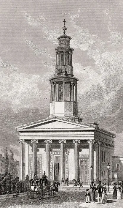 Framed Print : St Pancras Church, London, illustration by Th