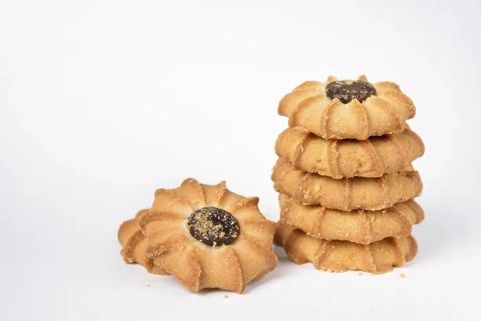 Framed Print : Stack of kurabier cookies, selective focus Framed Print : Stack of kurabier cookies, selective focus