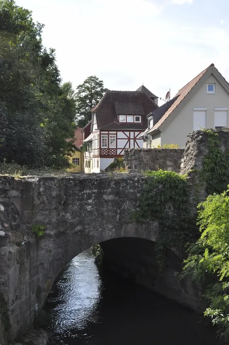 Framed Print : Stadtmuhle, bridge, Babenhausen