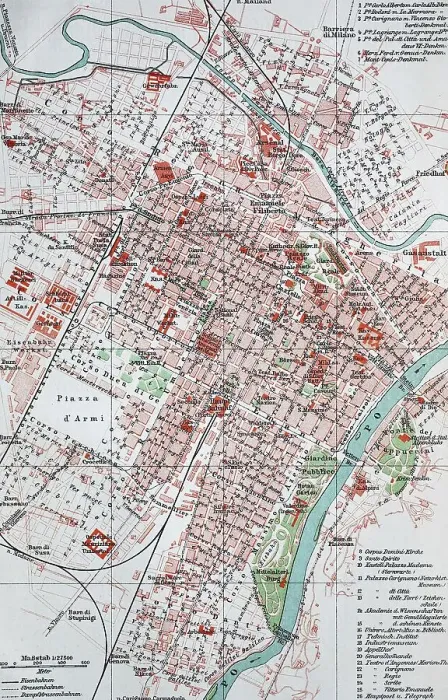 Framed Print : Stadtplan, city map from the year 1892: Turin Framed Print : Stadtplan, city map from the year 1892: Turin