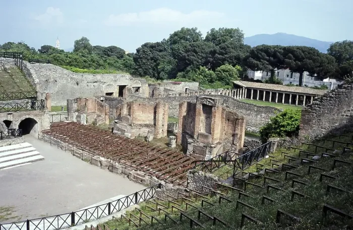 Framed Print : Stage of the amphitheatre in the archaeological site of Roman Pompeii, Italy 1999 Framed Print : Stage of the amphitheatre in the archaeological site of Roman Pompeii, Italy 1999
