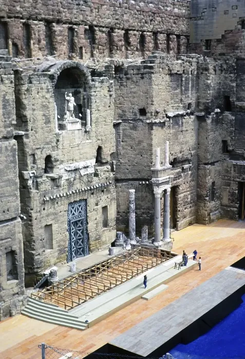 Framed Print : Stage inside the Roman amphitheatre Orange, France 1973