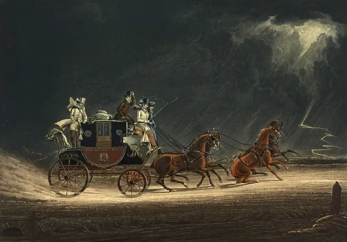 Framed Print : The stagecoach in a thunderstorm on Newmarket Heath Framed Print : The stagecoach in a thunderstorm on Newmarket Heath