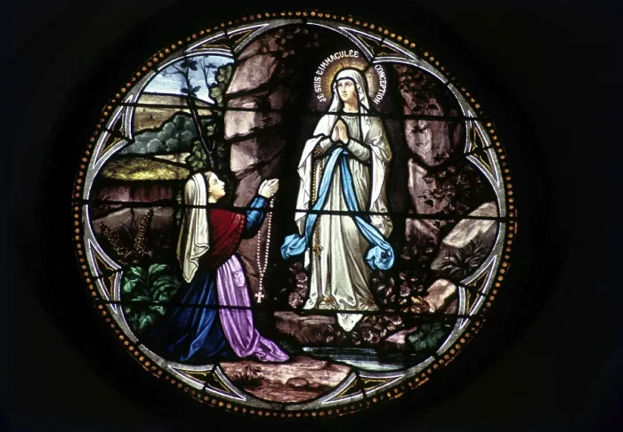 Framed Print : Stained glass in saint george church Framed Print : Stained glass in saint george church