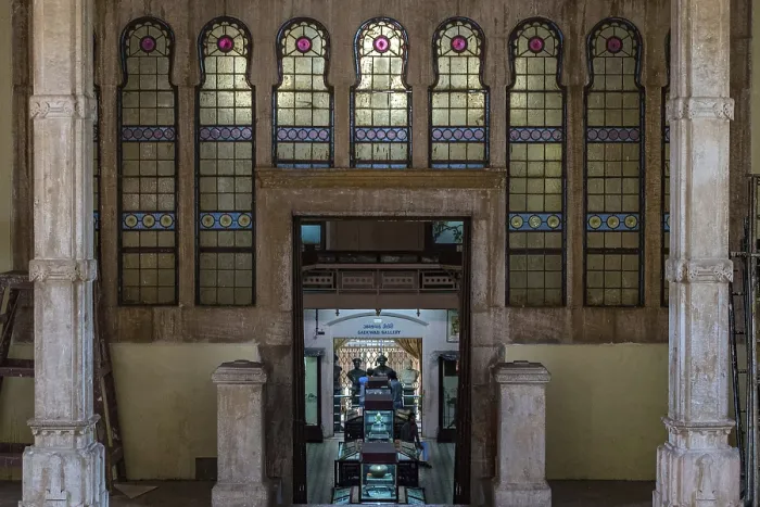 Framed Print : Stained glass window, Baroda Museum and Picture Gallery