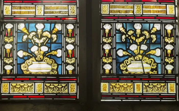 Framed Print : Stained glass window church of Saint John