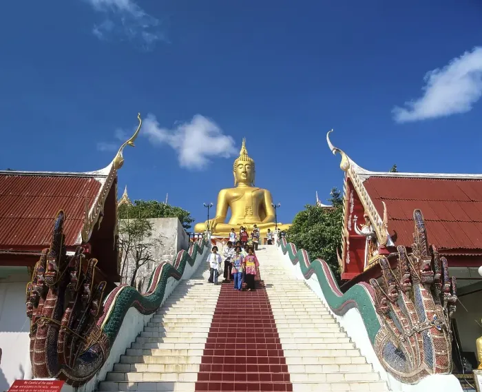 Framed Print : Stairs to the 12m high Big Buddha statue