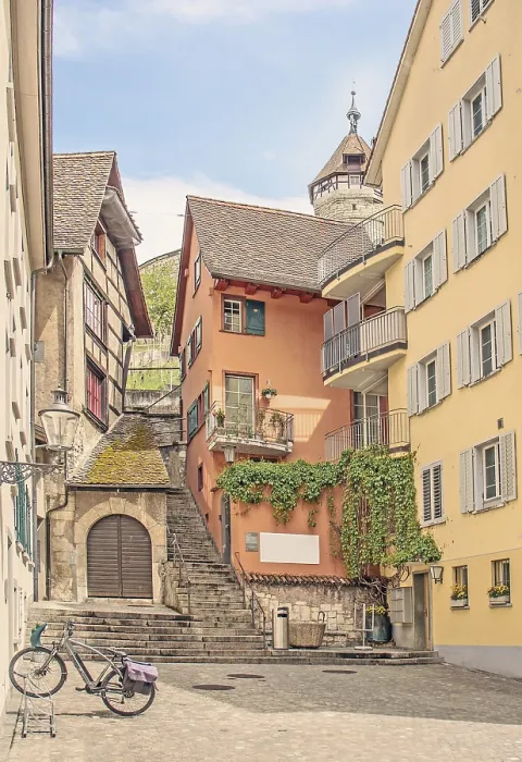 Framed Print : Stairway to Munot Fortress, Schaffhausen