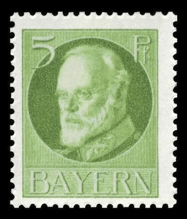 Framed Print : Stamp from the Kingdom of Bavaria