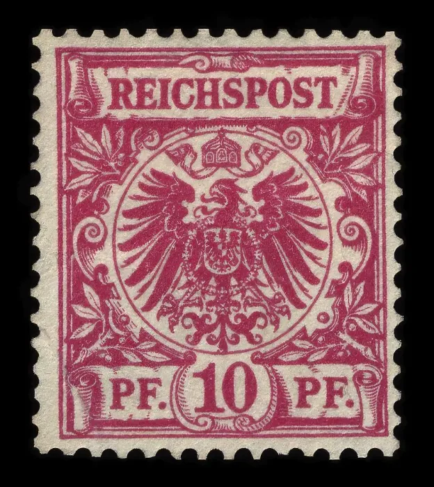 Framed Print : Stamp vintage 1889 of the German Reichspost