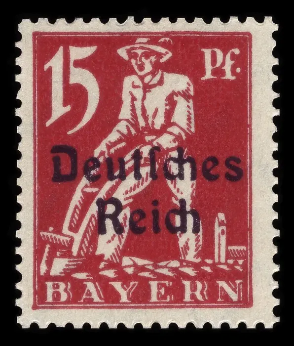Framed Print : Stamp vintage 1920 of the German Reichspost