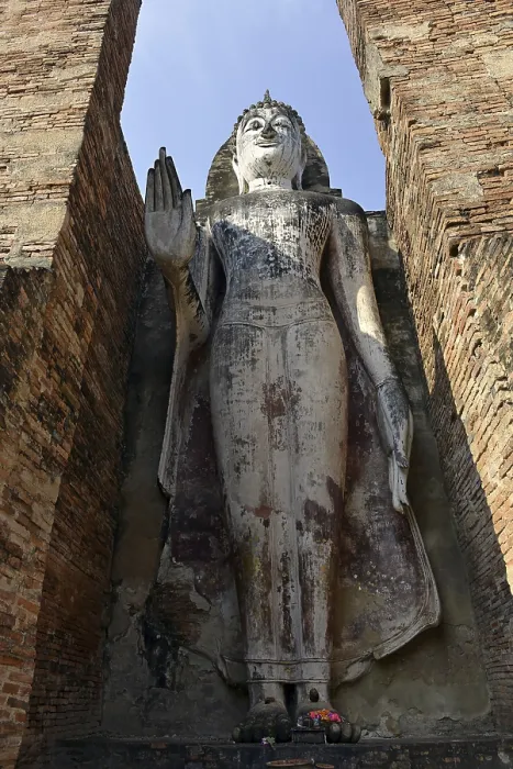 Framed Print : Standing Buddha statue Phra Attharot