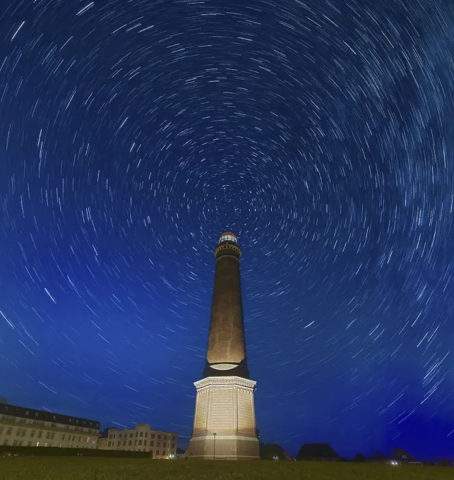 Framed Print : Starry sky above Borkum lighthouse Germany Framed Print : Starry sky above Borkum lighthouse Germany