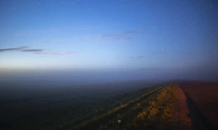Framed Print : A starry sky over a deserted road at twilight Framed Print : A starry sky over a deserted road at twilight