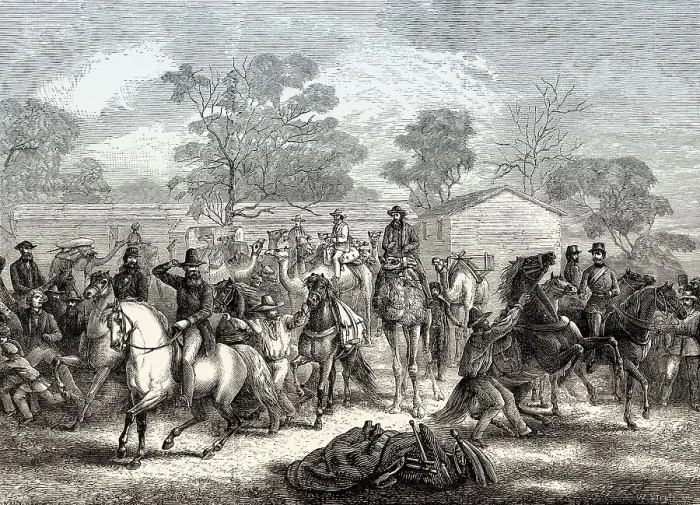 Framed Print : Start of the Burke and Wills expedition