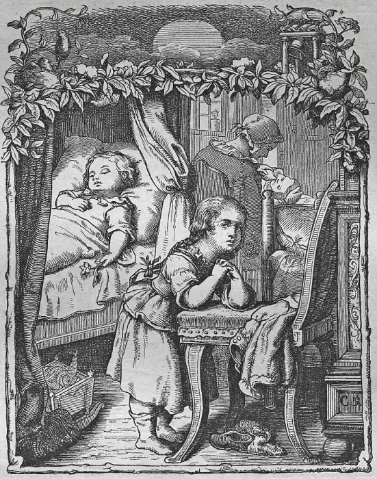 Framed Print : Start with God, historic steel engraving from 1860