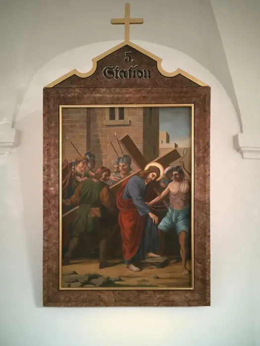 Framed Print : Stations of the Cross by an unknown artist in the ambulatory of the Catholic pilgrimage church of the Holy Trinity in Framed Print : Stations of the Cross by an unknown artist in the ambulatory of the Catholic pilgrimage church of the Holy Trinity in