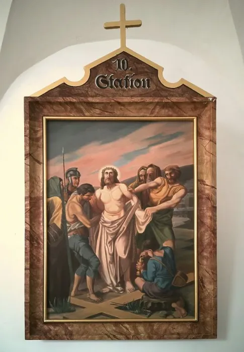Framed Print : Stations of the Cross by an unknown artist in the ambulatory of the Catholic pilgrimage church of the Holy Trinity in