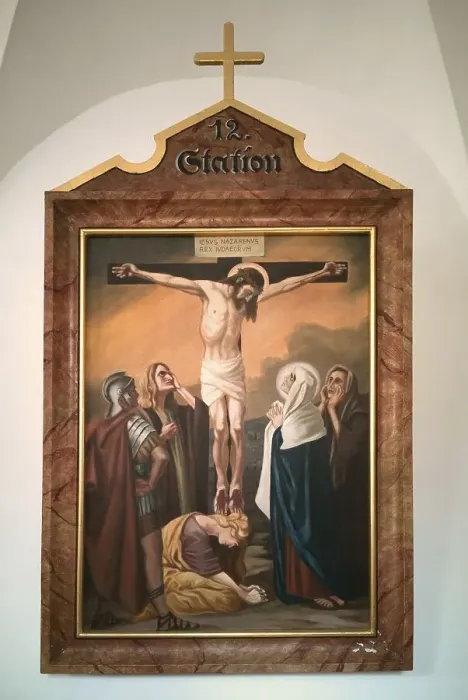 Framed Print : Stations of the Cross by an unknown artist in the ambulatory of the Catholic pilgrimage church of the Holy Trinity in Framed Print : Stations of the Cross by an unknown artist in the ambulatory of the Catholic pilgrimage church of the Holy Trinity in