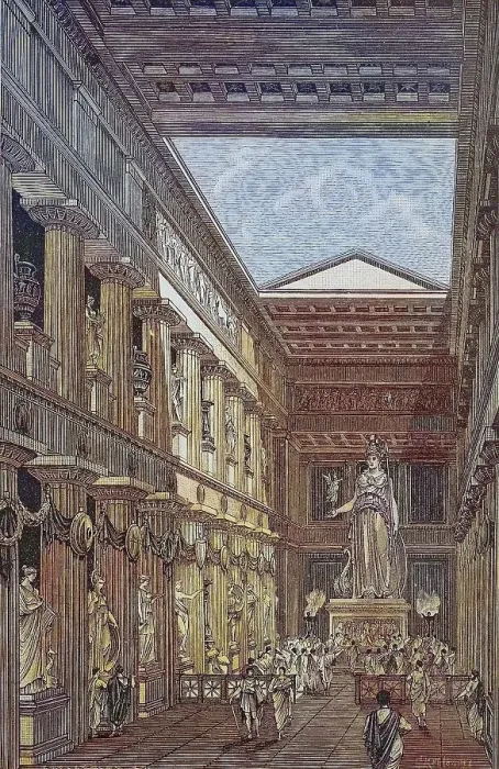 Framed Print : The statue of Athena Parthenos by Pheidias in the Cella of the Parthenon Framed Print : The statue of Athena Parthenos by Pheidias in the Cella of the Parthenon