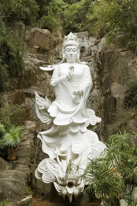 Framed Print : Statue of the Buddhist goddess Gunayin or Kwan Giu or Kaun Kam