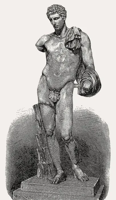 Framed Print : Statue of Hermes as the patron of athletics and sports