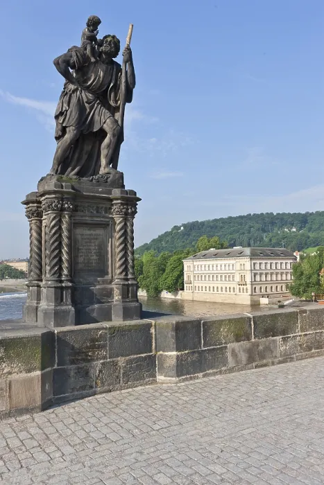 Framed Print : Statue of St. Christopher, Charles Bridge