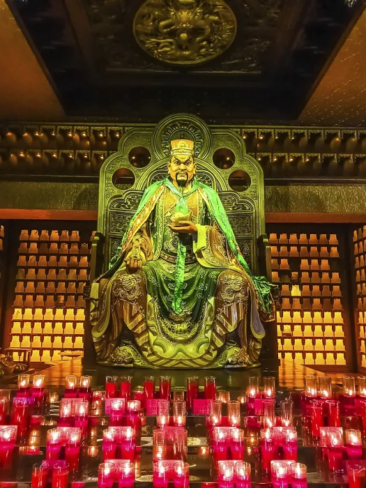 Framed Print : Statue in Temple 33 statues of guanyin in the Sanya Nanshan Cultural Center