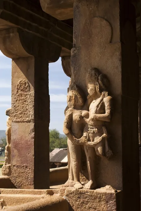 Framed Print : Statues at Durga temple, Aihole, Karnataka, India