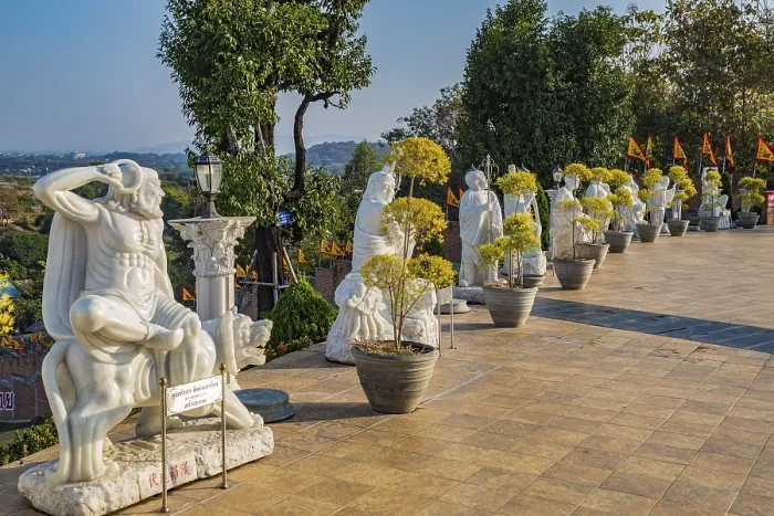 Framed Print : Statues around the perimeter of the Guan Yin (Goddess of Mercy)
