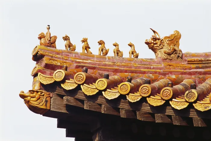Framed Print : Statues on roof of pagoda, Beijing, China, Asia