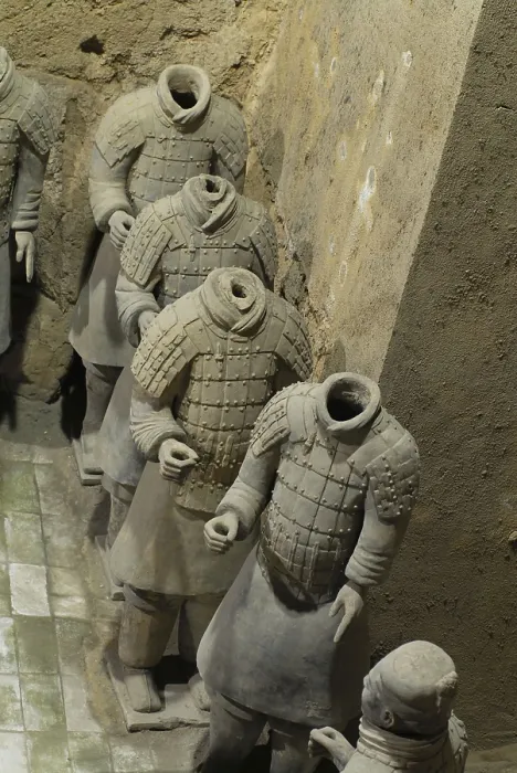 Framed Print : Statues of Terracotta warriors in pit 3